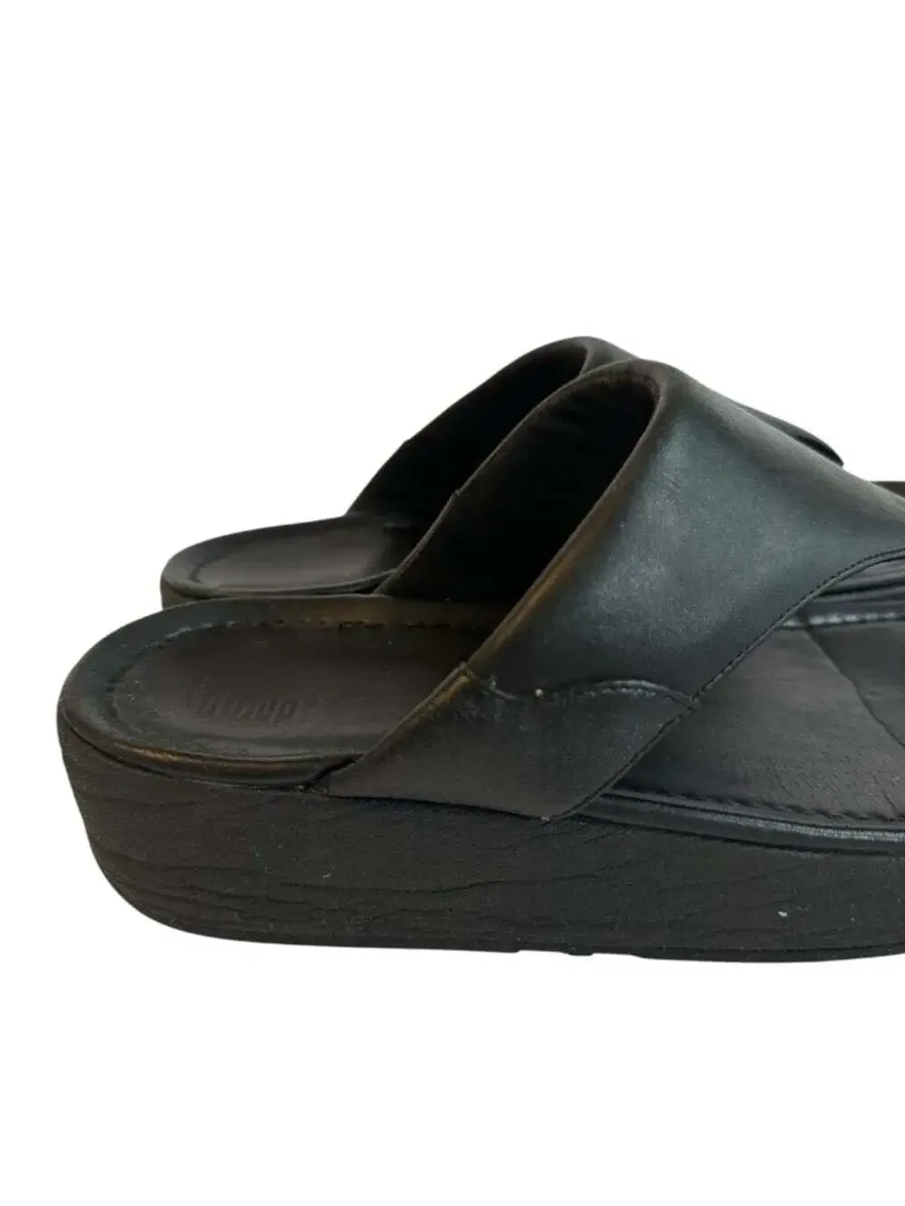 FitFlop Lulu Platform Thong Sandals Black Travel Walking Comfort Size 11
